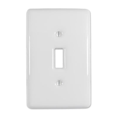 Amerelle Metro White 1 gang Stamped Steel Toggle Wall Plate