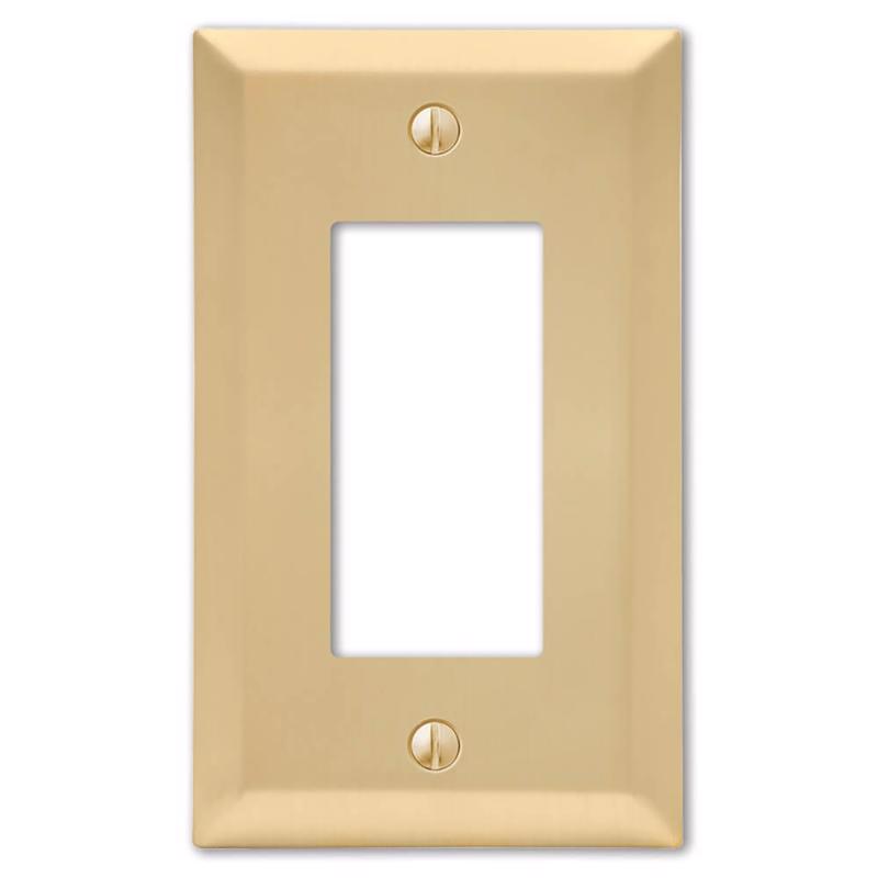 Amerelle Century Satin Brass 1 gang Stamped Steel Decorator Wall Plate