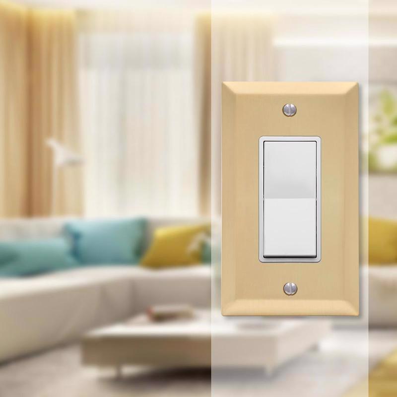 Amerelle Century Satin Brass 1 gang Stamped Steel Decorator Wall Plate