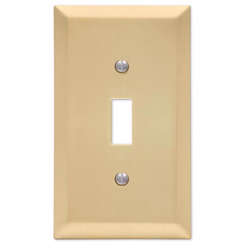 Amerelle Century Satin Brass 1 gang Stamped Steel Toggle Wall Plate