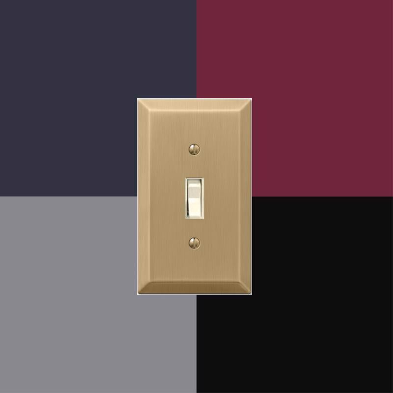 Amerelle Century Satin Brass 1 gang Stamped Steel Toggle Wall Plate