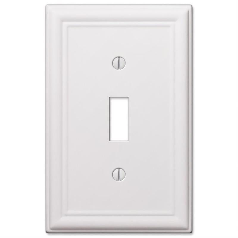 Amerelle Chelsea White 1 gang Stamped Steel Toggle Wall Plate