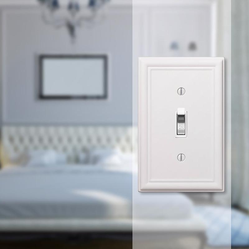 Amerelle Chelsea White 1 gang Stamped Steel Toggle Wall Plate