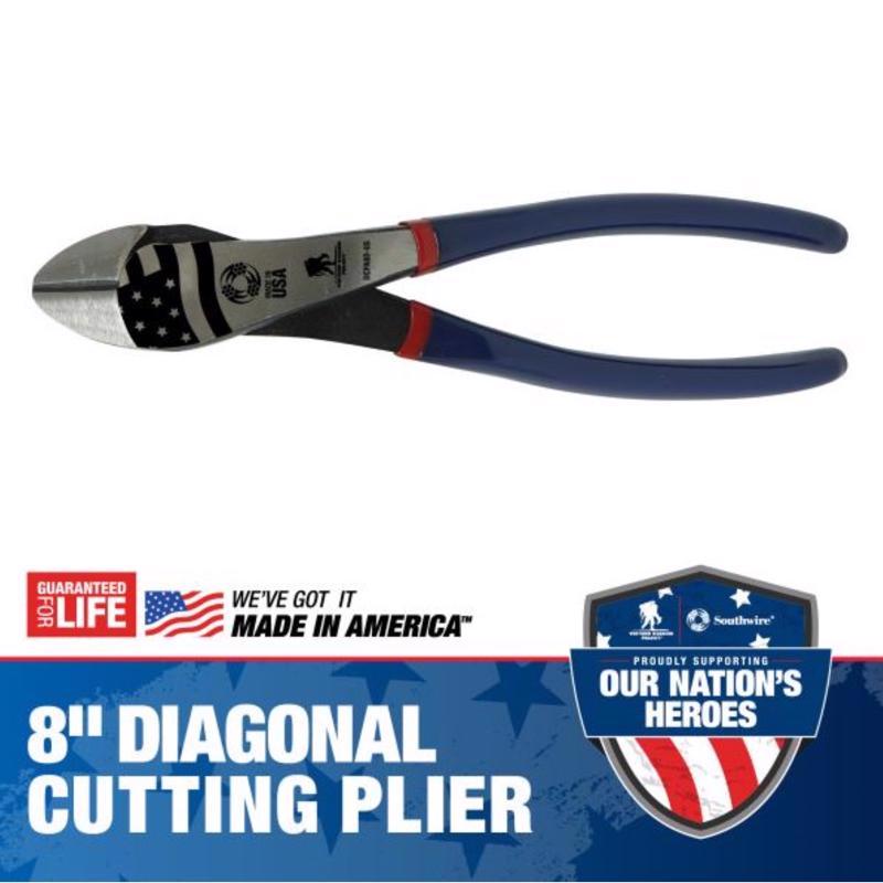 Southwire Wounded Warrior 8 in. L High-Leverage Angled Head Diagonal Pliers