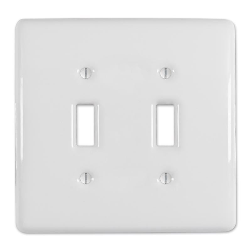 Amerelle Metro White 2 gang Ceramic Toggle Wall Plate