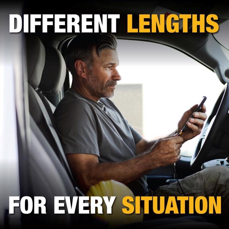 DeWalt USB to Type C Cable 6 ft. Black/Yellow