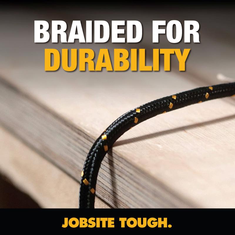 DeWalt Lightning to USB Charge and Sync Cable 6 ft. Black/Yellow