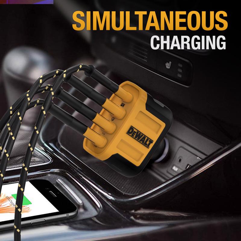 DeWalt 4 Port Car Cell Phone Charger