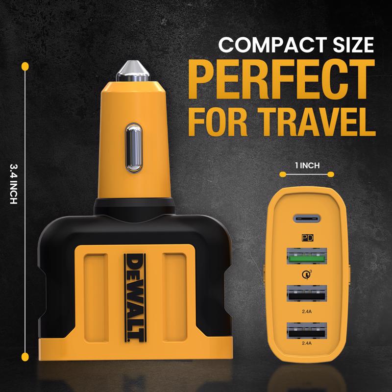 DeWalt 4 Port Car Cell Phone Charger