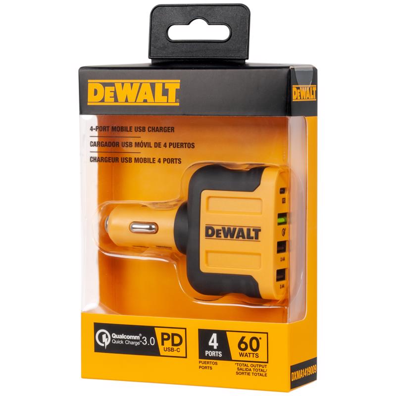 DeWalt 4 Port Car Cell Phone Charger