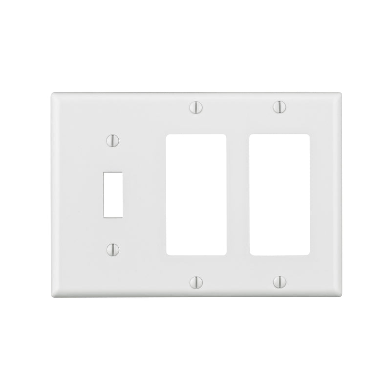 Leviton White 3 gang Thermoset Plastic Decorator/Toggle Wall Plate
