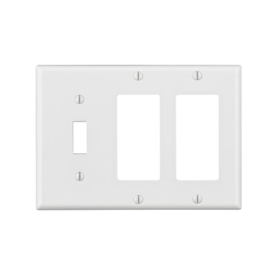 Leviton White 3 gang Thermoset Plastic Decorator/Toggle Wall Plate