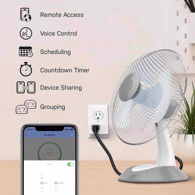 Feit Smart Home Commercial and Residential Plastic Indoor Smart-Enabled Plug 1-15R