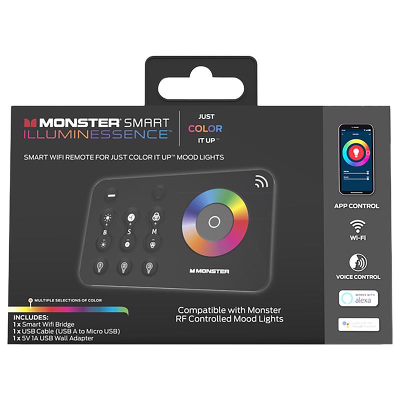 Monster Just Color It Up Wireless Smart-Enabled Mood Light Bridge Black