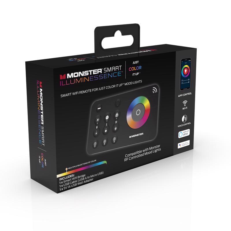 Monster Just Color It Up Wireless Smart-Enabled Mood Light Bridge Black