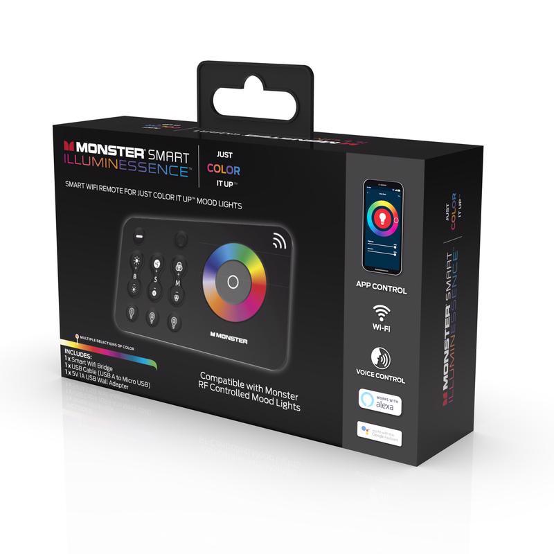 Monster Just Color It Up Wireless Smart-Enabled Mood Light Bridge Black