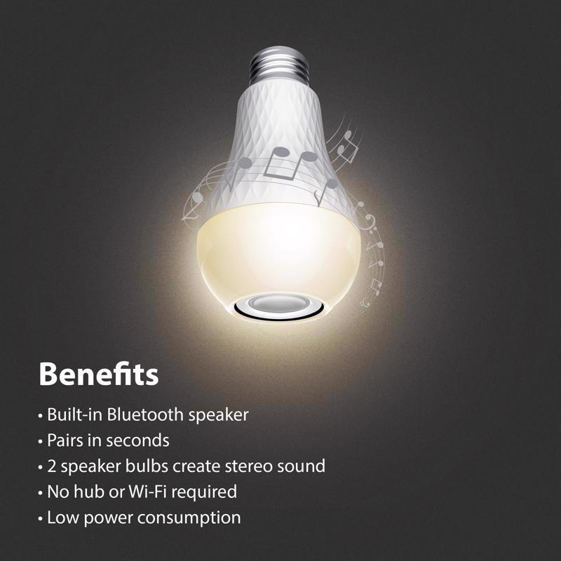 Feit A19 E26 (Medium) LED Speaker Bulb Bright White 60 Watt Equivalence
