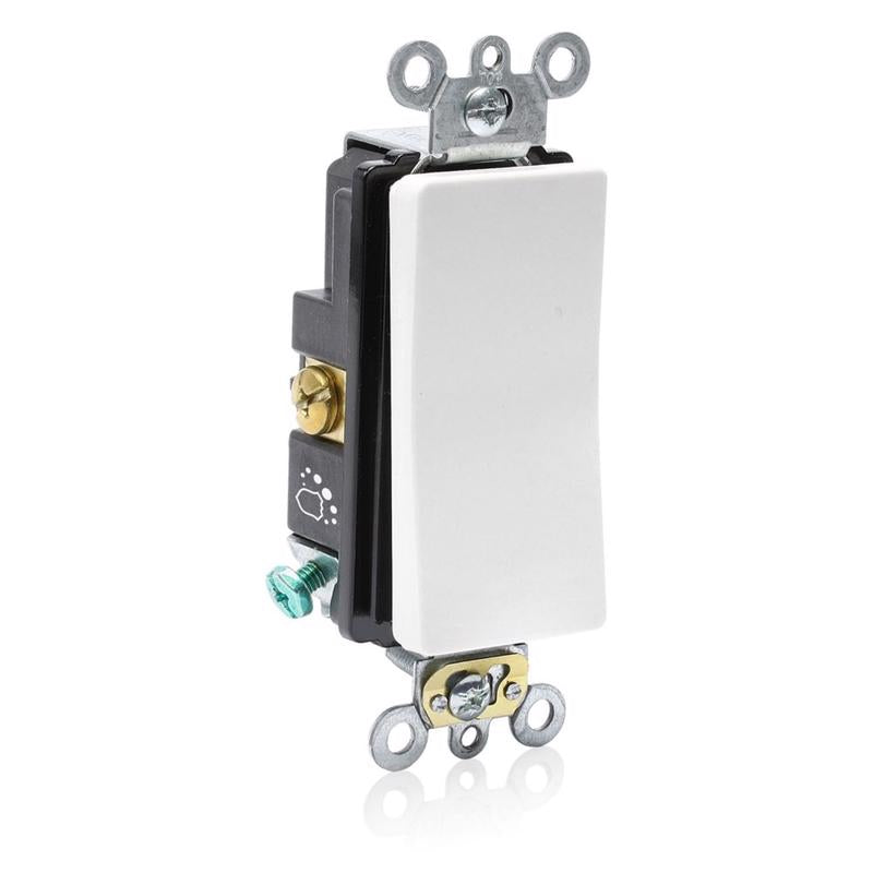 Leviton Decora Plus 20 amps Antimicrobial Treated Rocker AC Quiet Switch White