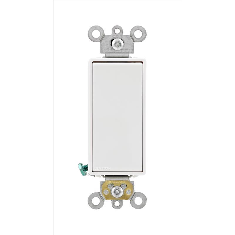 Leviton Decora Plus 20 amps 3-Way Antimicrobial Treated Rocker AC Quiet Switch White