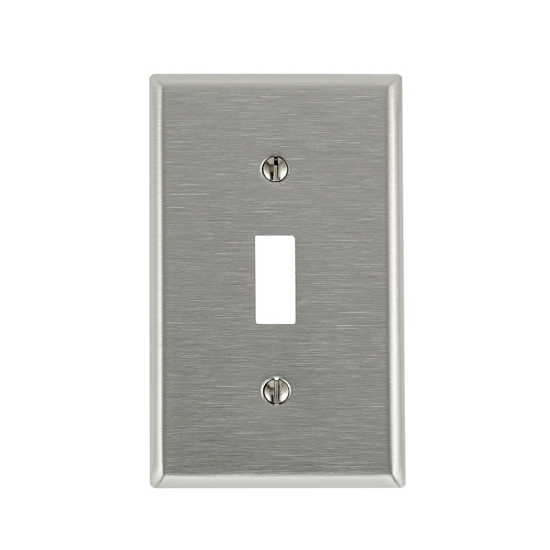 Leviton Antimicrobial Powder Coated Gray 1 gang Stainless Steel Toggle Wall Plate