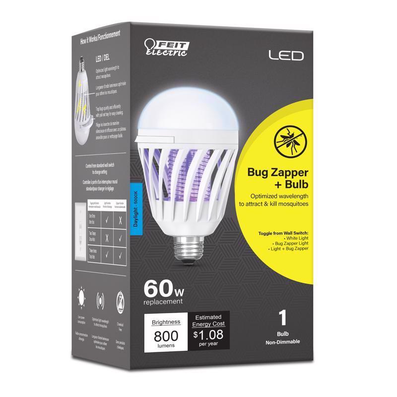 Feit A19 E26 (Medium) LED Bug Zapper Bulb Daylight 60 Watt Equivalence