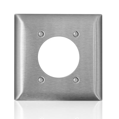 Leviton C-Series Stainless Steel 2 gang Metal Single Outlet Wall Plate