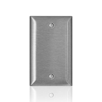 Leviton C-Series Satin Silver 1 gang Stainless Steel Blank Wall Plate
