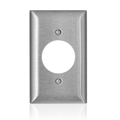 Leviton C-Series Stainless Steel 1 gang Metal Single Outlet Wall Plate