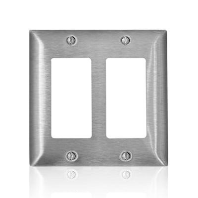 Leviton C-Series Stainless Steel 2 gang Metal Decorator Wall Plate