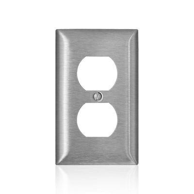 Leviton C-Series Satin Silver 1 gang Stainless Steel Duplex Wall Plate