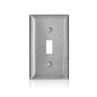 Leviton C-Series Satin Silver 1 gang Stainless Steel Toggle Wall Plate