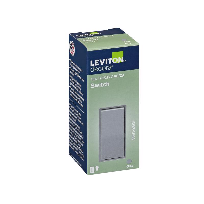 Leviton Decora 15 amps Single Pole Rocker Switch Light Gray