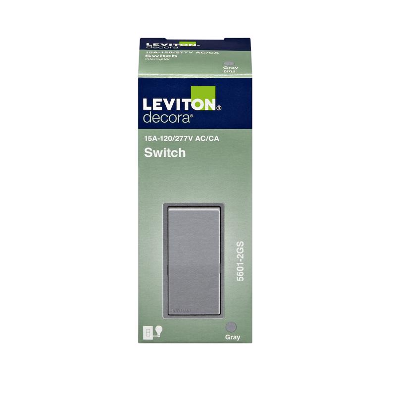 Leviton Decora 15 amps Single Pole Rocker Switch Light Gray