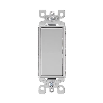 Leviton Decora 15 amps Single Pole 3-Way/Rocker Switch Light Gray