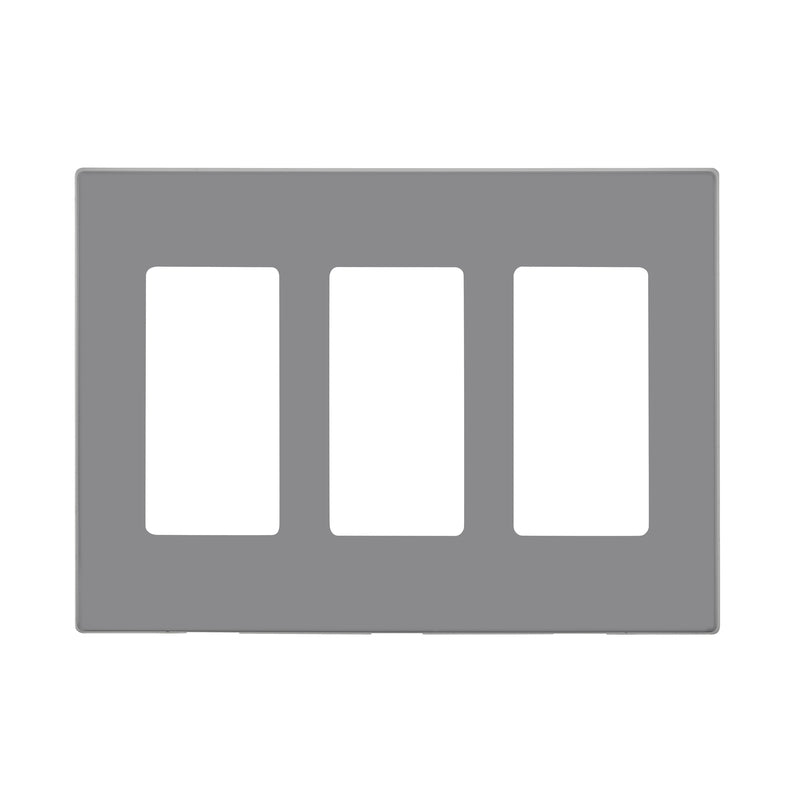 Leviton Decora Light Gray 3 gang Polycarbonate Decorator Screwless Wall Plate