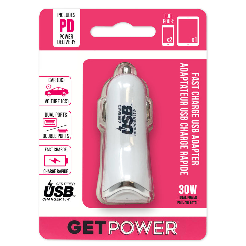 GetPower Dual USB Car Adapter