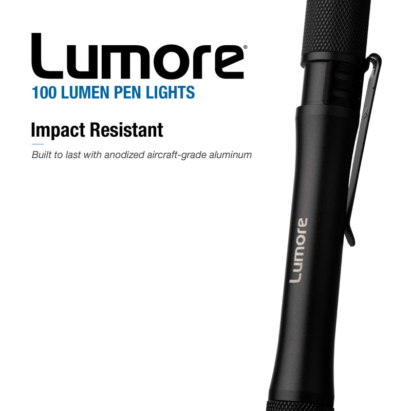 Lumore 100 lm Black/Red LED Pen Light AAA Battery