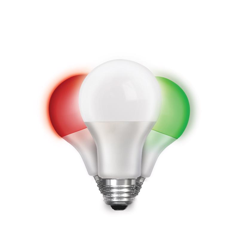 Feit A19 E26 (Medium) Auto Cycling LED Bulb Green/Red/White 2 Watt Equivalence