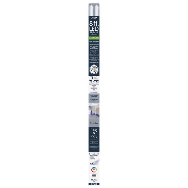 Feit Linear T8/T12 Cool White 93.4 in. 1-Pin Linear LED Tube Light Bulb 42 Watt Equivalence