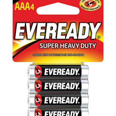 Eveready Super Heavy Duty AAA Zinc Carbon Batteries 4 pk Carded
