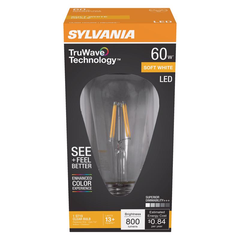 Sylvania TruWave ST19 E26 (Medium) LED Bulb Soft White 60 Watt Equivalence