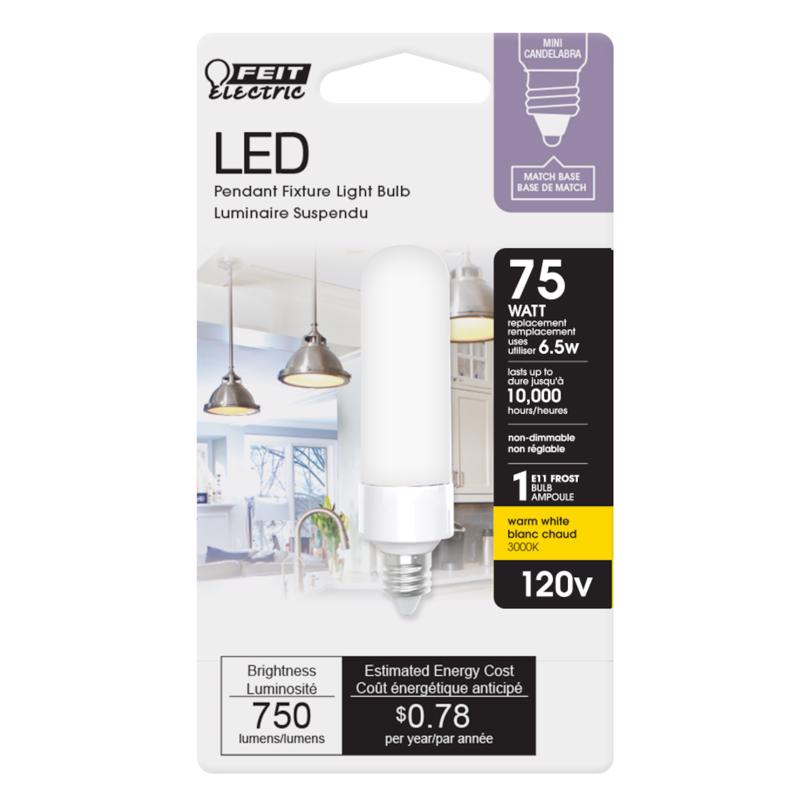 Feit T4 E11 LED Bulb Bright White 75 Watt Equivalence