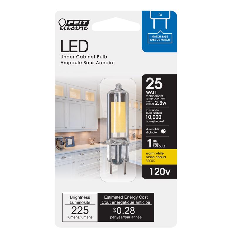 Feit T4 G8 LED Bulb Bright White 25 Watt Equivalence