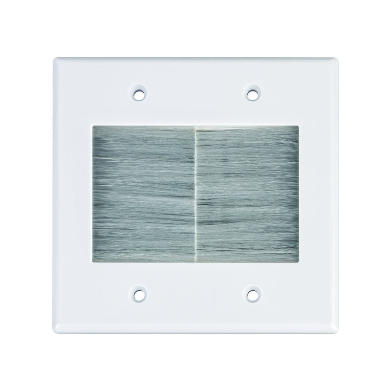 Monster Just Hook It Up White 2 gang Plastic Home Theater Brush Wall Plate
