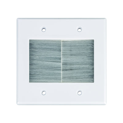Monster Just Hook It Up White 2 gang Plastic Home Theater Brush Wall Plate