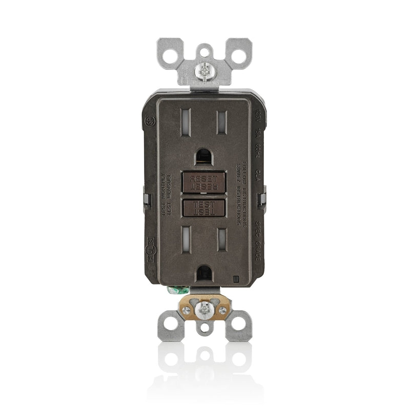 Leviton SmartlockPro 15 amps 125 V Duplex Brown GFCI Outlet 5-15R