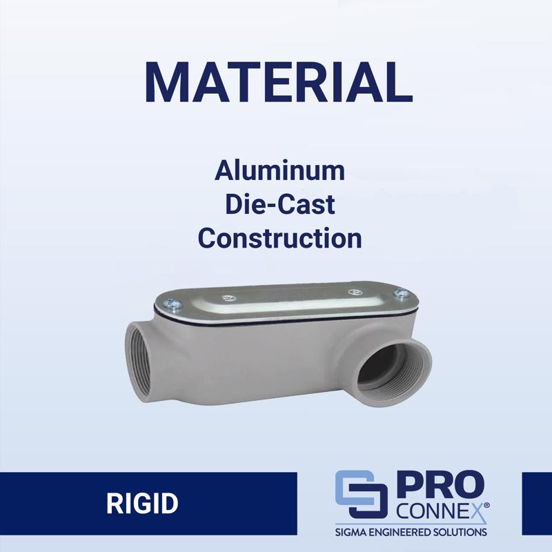 Sigma Engineered Solutions ProConnex 1 in. D Die-Cast Aluminum Conduit Body For Rigid/IMC