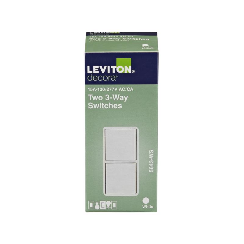 Leviton Decora 15 amps 3-Way Rocker Switch White
