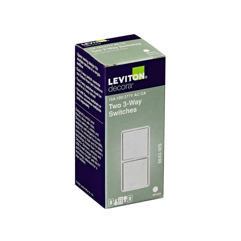 Leviton Decora 15 amps 3-Way Rocker Switch White