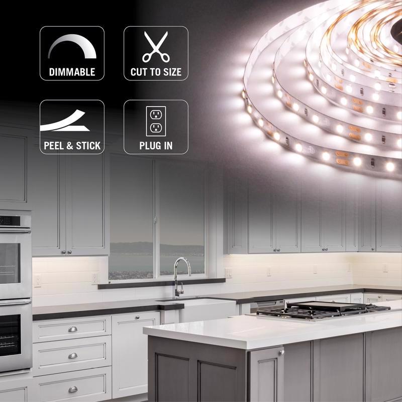 Armacost Lighting RibbonFlex home 16 ft. L White Plug-In LED Smart-Enabled Strip Tape Light Kit